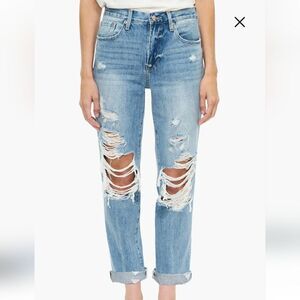 Pistola High Rise Destroyed Relaxed Jeans Size 27